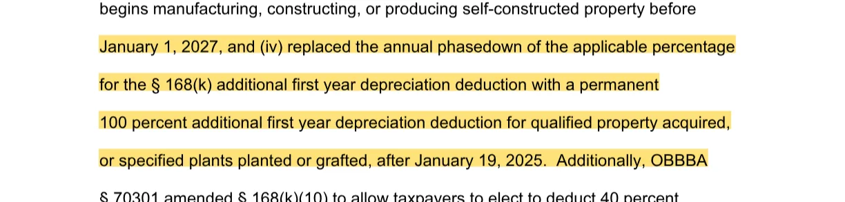 The quoted passage, highlighted on page 3 of Notice 2026-11.